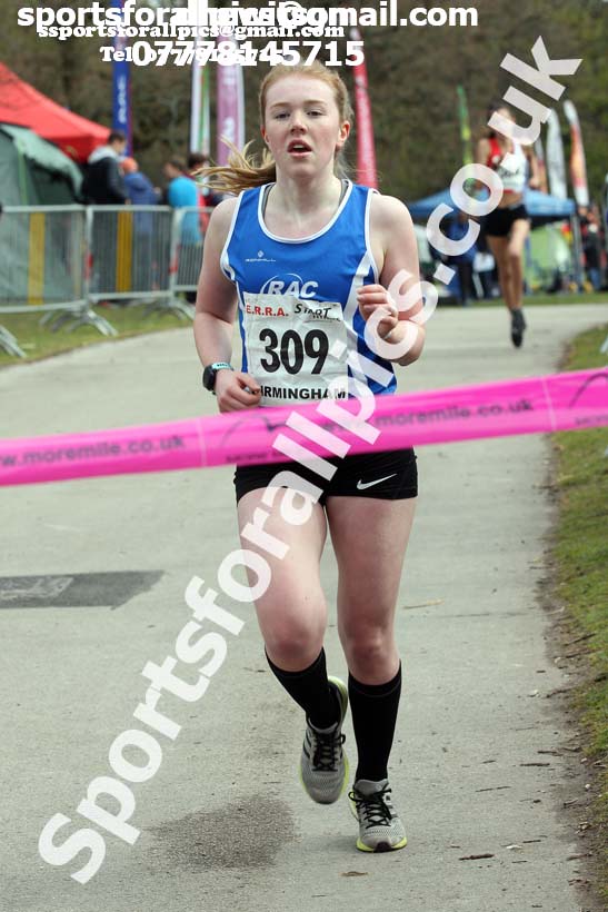 Girls under-15s 2019 ERRA 5k Road Race, Sutton Coldfield. Photo:  David T. Hewitson/Sports for All Pics